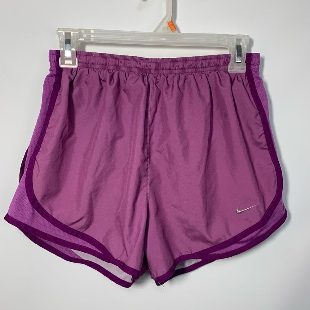 Nike Women's Dri-Fit Lined Athletic Running Shorts Purple Medium